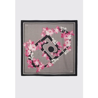Imagen de LIU JO Foulard MAXI LOGO Pañuelo, Mujer, Talla: One Size, Nero