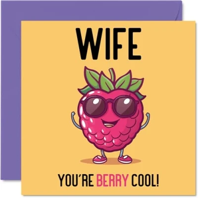 Imagen de tarjetas de cumpleaños para esposa, Berry Cool, divertida tarjeta feliz esposa parte del marido, regalos felicitación broma 145 mm x
