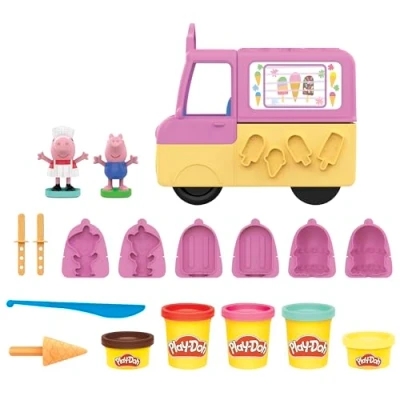 Imagen de Play Doh Camión de Helados Peppa Pig Figuras y George 5 Botes (F3597)