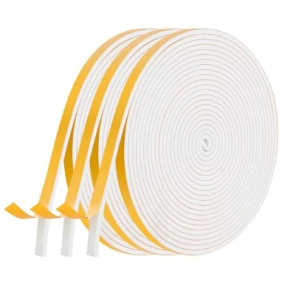 Imagen de AiQInu Burlete Ventana Corredera, Puerta 3 Rollos 6mm(W) x3mm(T) x5m(L) Espuma Adhesivo de Alta Densidad para Anti Frío, Aislante,Ruido y Colisión