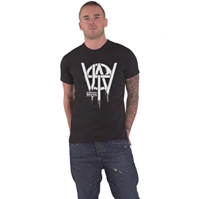 Imagen de Muse Camiseta oficial de Will of The People Band Logo Nue para hombre, color negro, Negro , L