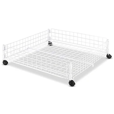 Imagen de Whitmor Carrito de alambre blanco rodante debajo la cama
