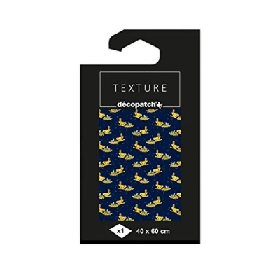 Imagen de Décopatch TD824C Un paquet de 1 feuille papier Texture 40x60 cm, Oiseaux avec dorures