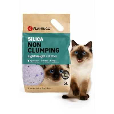 Imagen de Flamingo Cama para Gatos de sílice granulados tamaño Medio 5L, Apta también Gatitos, Absorbe rápidamente