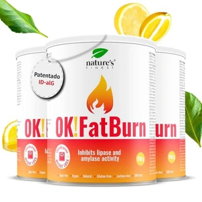 Imagen de Nature&#039;s Finest by Nutrisslim OK!Fatburn Quemagrasas Potente y Rapido, Bloqueador Carbohidratos Grasas, Con L Carnitina, ID Alg, tirosina, Vitamina C para Adelgazar