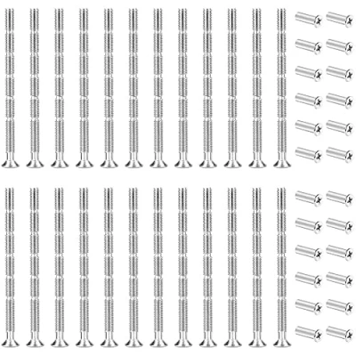 Imagen de ZHIQIN 24 PCS Tornillos M3 con Tuercas de Acero Inoxidable Niquelado Conexión Manijas Perno Conector Tornillo y Fijación para Tirador Puerta