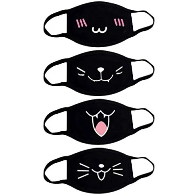 Imagen de Fashionapple 4 máscaras de dibujos animados, moda a prueba polvo algodón neutro, reutilizables con patrones