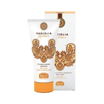 Imagen de Helan, Vaniglia Kashmir, Gel de Ducha y Champu sin Sulfatos ni Parabenos para Cuerpo Pelo Baño Shampoo Perfumado Delicado, con Rosa Mosqueta Almendras Dulces, 200 ml Made in Italy