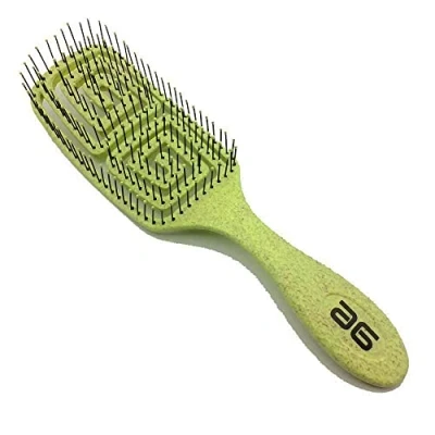 Imagen de ASUER GROUP Cepillo Desenredar Sin Tirones ECO BIODEGRADABLE Paleta Pequeño. No Corta el Cabello (Verde)