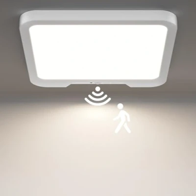 Imagen de Birnetek® Lampara Techo con Sensor de Movimiento, 8000mAh Batería Plafon LED Recargable, 3000K, 4000K, 6500K, Control Remoto para Pasillo, Escaleras, Garaje
