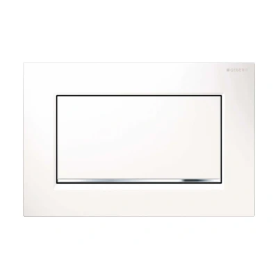 Imagen de Geberit Pulsador Sigma30, Para Descarga Interrumpible, Atornillable: Blanco/Cromado Brillante/Blanco (115.893.KJ.1)