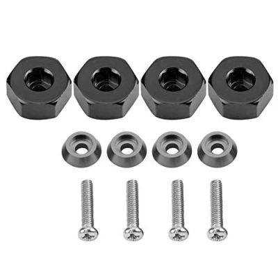 Imagen de Dilwe RC Coche Adaptador de Cubo Hexagonal, 4 Pcs Aleaci¨®n Aluminio 12mm Wheel Hex Hub Adapter para WPL 1634 Cami¨®n Accesorio Repuesto(Negro)