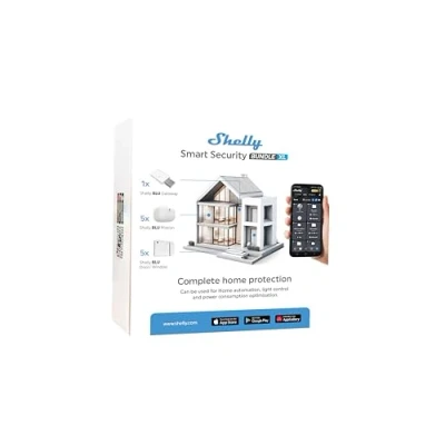 Imagen de Shelly Smart Security Bundle XL, Paquete De Seguridad Inteligente, Dispositivos Bluetooth, Automatizacion del Hogar, No Hub Requerido, Batería Larga Duración, Zonas Alarmas Personalizadas