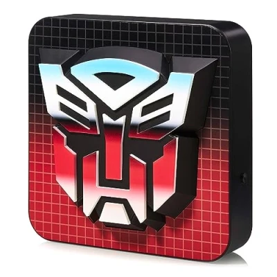 Imagen de Numskull Lámpara de escritorio oficial Transformers con logotipo 3D para dormitorio, oficina, hogar, estudio, trabajo, mercancía
