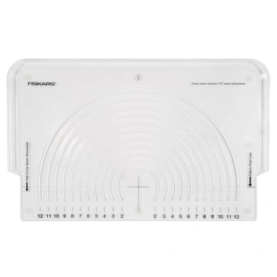Imagen de Fiskars Cortadora de círculos para tela, con 11 diámetros diferentes, Hoja acero, 1023904