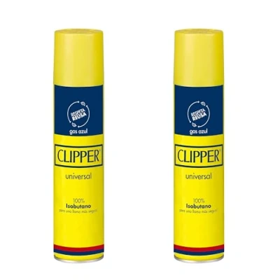Imagen de Clipper Lata de 300 ml Gas Butano Universal para Mecheros Reutiliza Tus Encendedores con Nuestro (2 uds)