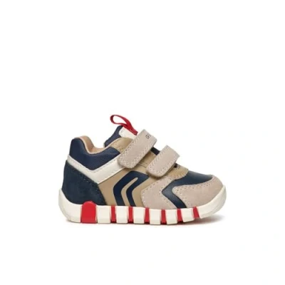Imagen de Geox Iupidoo Zapatos con cierre adhesivo para niños, Talla: 21, Beige navy