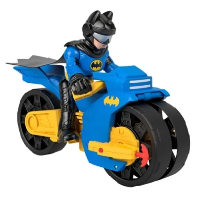 Imagen de Fisher Price Imaginext DC Super Friends Batman y Moto XL Vehículo con Figura, Juguete +3 años (Mattel HNM32)
