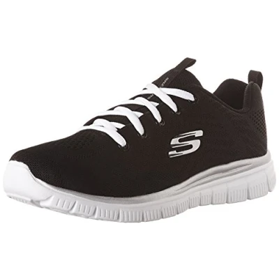 Imagen de Skechers Graceful Get Connected Regular, Zapatillas Mujer, Black Mesh White Trim, 39.5 EU