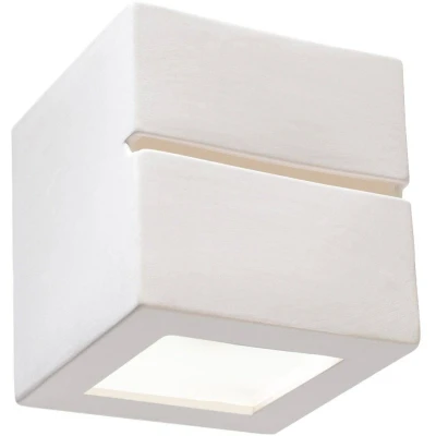 Imagen de SOLLUX lighting Leo Line Lámpara De Pared Cerámica Diseño Moderno Altamente Versátil Bombilla Reemplazable E27, 1 x 60 W Blanco, 14 cm