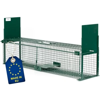 Imagen de ITA Trampa para Animales Vivos 5007 100x25x25 cm por Martas Gatos Ratas 2 Puertas, Resistente al Tiempo, Reutilizable, Montada Made in EU