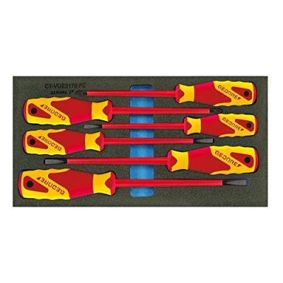 Imagen de GEDORE 1500 CT1 VDE 2170 PZ Kit de atornilladores en módulo vehículo (refuerzo espuma blanda PU)