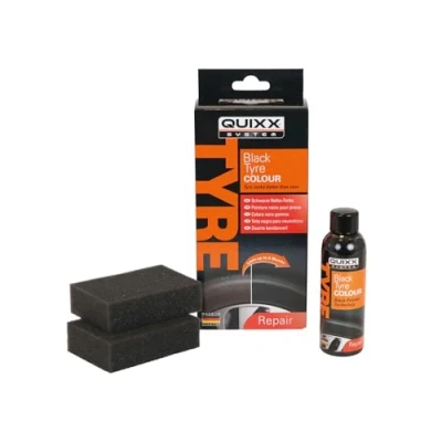 Imagen de Tinte de Color Negro para Neumáticos Protege los La Radiación UV Resistente a Lluvia y Túneles Lavado Aplicación Sencilla Rápida Quixx