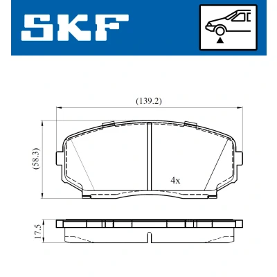 Imagen de SKF VKBP 80612 A Juego de pastillas freno con avisador acústico desgaste