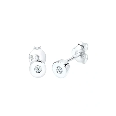 Imagen de Elli DIAMONDS Pendientes Mujeres Básico Clásico con Diamante (0,06 ct.) en Plata de Ley 925