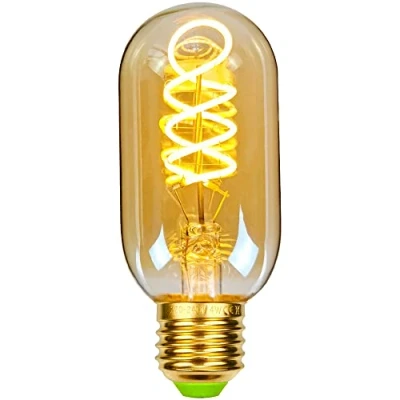 Imagen de TIANFAN Bombillas LED vintage de 4 W regulables, forma irregular, 220/240 V, rosca Edison E27, base especial, decorativa antigua bombilla (T45 espiral)