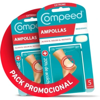 Imagen de COMPEED Ampollas Extreme Medianas, Protección Acolchada Contra Rozaduras, Pack 2 x 5 uds.