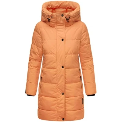 Imagen de MARIKOO Karumikoo XVI Abrigo de invierno para mujer, largo con capucha y cuello alto XS 3XL, Sorbete albaricoque, M