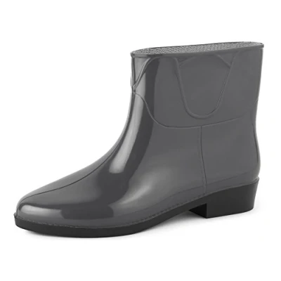 Imagen de Ladeheid Botines de Goma para Mujeres Botas Agua Zapatos Impermeables Mujer Lluvia Elegantes Resistentes al LAZT201801 (Grafito, 38 EU)