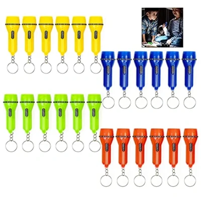 Imagen de XLKJ 24Pcs Linterna LED Infantil de Bolsillo, Mini Linternas Llavero para Niños, Lámpara con Luz Acampar, Juguete Navidad Regalos Fiesta