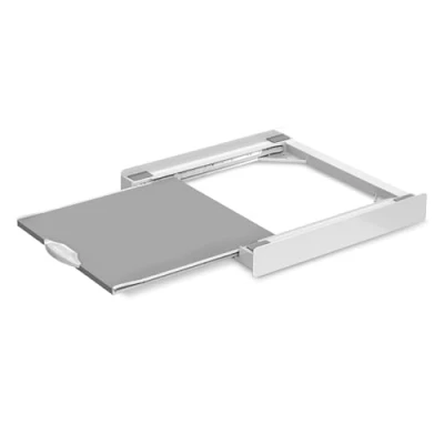 Imagen de Meliconi Torre Evo L60, Kit de Soporte Secadora sobre Lavadora, Lavadora Universal Premontado con Estante Madera Extraíble, Cinta Seguridad Incluida, Capacidad 250 Kg, Blanco