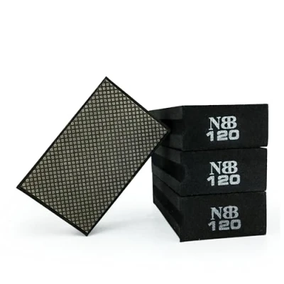 Imagen de NBB Almohadilla diamantada para lijar y pulir Bloques Diamante de Lijado Pulido Almohadillas a Mano con Respaldo Espuma moliendar Granito mármol Piedra Vidrio cerámica (4, 120#)