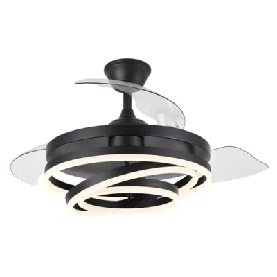 Imagen de FABRILAMP Ventilador 72w Dc Kai Negro 3 Aspas Transp. 6Vel. Colores 43/58x50/107 C/remoto,memoria Y temp. 6120lm