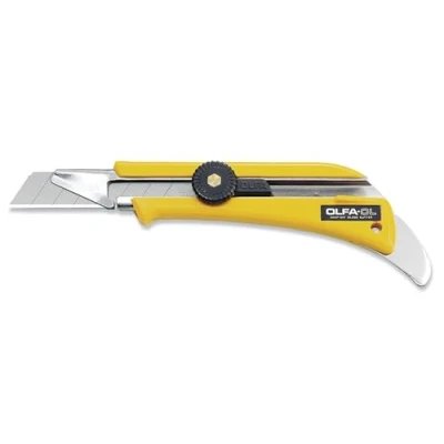 Imagen de Olfa 100702 Cúter con cuchilla de 18 mm, bloqueo rueda y canal extendido para cortar a través diferentes grosores, negro, 18mm cutter ol mit stahldorn