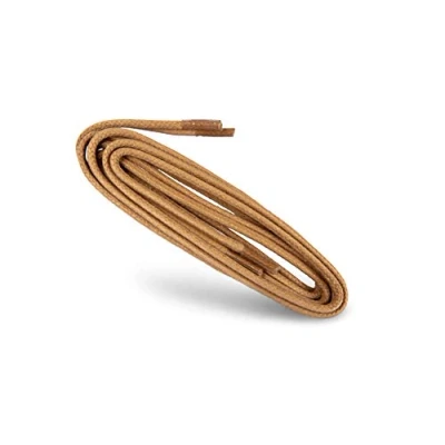 Imagen de Kaps Cordones Redondos Encerados, de 100% algodón natural, Elegantes para Zapatos Vestir y Diario, Hecho en Europa (75 cm 4 a 5 pares ojales / 10 Beige)