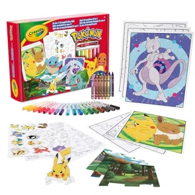 Imagen de CRAYOLA Set Creativo Pokémon 5 en 1, con Páginas para Colorear, Rotuladores, Crayones, Pegatinas, 60 Piezas, Regalo niños y niñas, a Partir de 4 años 04 2924