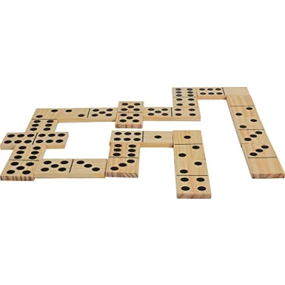 Imagen de Schildkröt Jumbo Domino, 28 Piezas de Dominó Gran Formato, 13x6 x1cm Madera FSC, Juego Niños y Adultos, Almacenamiento Práctico en una Bolsa Malla con Cordón, 970314