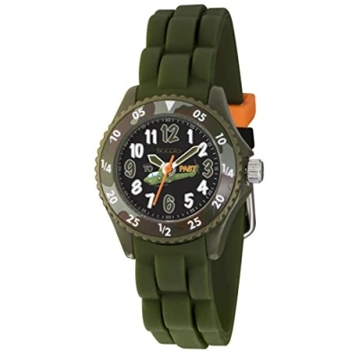 Imagen de Reloj Tikkers para niño con diseño de helicóptero camuflaje verde oliva y correa silicona. aprender las horas