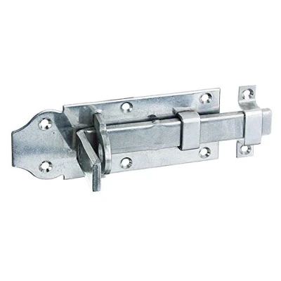 Imagen de Alberts 116910 Cerrojo porta candados, Recto, con maneta plana y cerradero fijado, Acero inoxidable, Pletina 120 x 45 mm