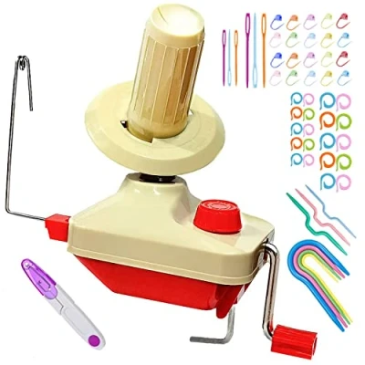 Imagen de Bobinadora de Hilo, Hilados tejer Telar ganchillo Swift Hilado Fibra Cuerda Bola Lana Enrollador DIY Kit Herramientas, Agujas puntada 53 piezas + 1 tijeras