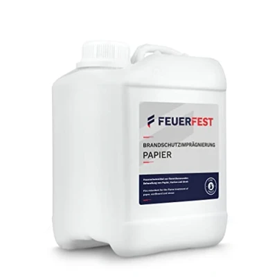 Imagen de FEUERFEST® Impregnación ignífuga para Papel, cartón y Paja DIN 4102 B1 Retardante de Llama/Retardante Fuego bidón 2,5L
