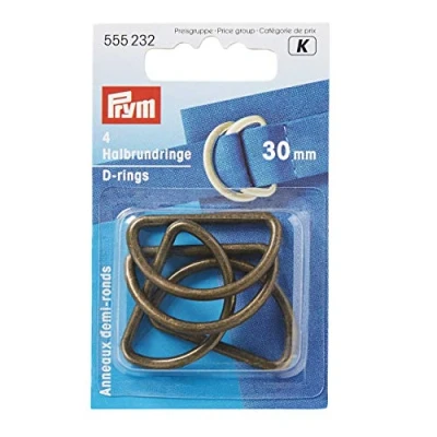 Imagen de Prym Anillos en D, 30 mm, latón antiguo