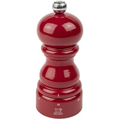 Imagen de PEUGEOT Paris u&#039;Select Molinillo de pimienta (12 cm, 6 ajustes predefinidos, fabricado con madera certificada PEFC, en Francia), color rojo brillante