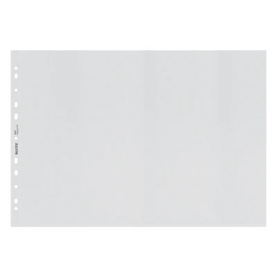 Imagen de Leitz Fundas A3, Pack de 25, Plástico con Taladro, Superficie Mate Relieve, Grosor 100 Micras, 100% Reciclable, Respetuoso el Medio Ambiente, Gama Recycle, Transparente, 40190003