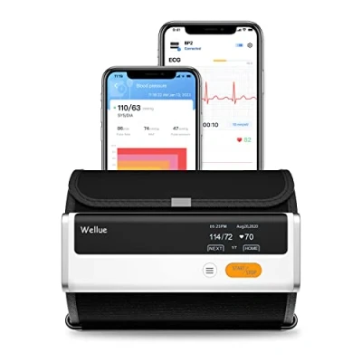 Imagen de Wellue Armfit Plus Tensiómetro de Brazo Digital con Función ECG, Monitor para la Presión Arterial, APP Conexión Bluetooth iOS y Android