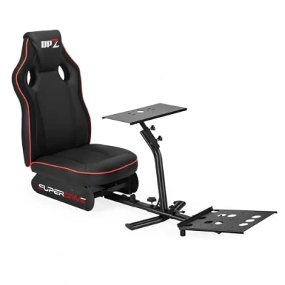 Imagen de Asiento de simulación DPZ con soporte para volante y pedales Cabina volantes PS5, Xbox Serie X/S, PS4, One PC